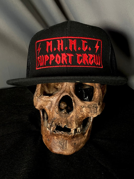 BLACK HAT WITH RED EMBLEM