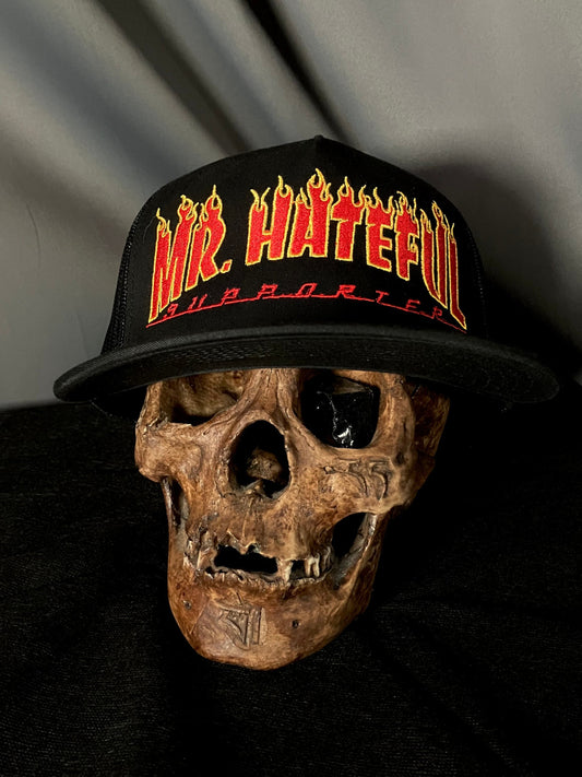 BLACK SUPPORT HAT THRASHER